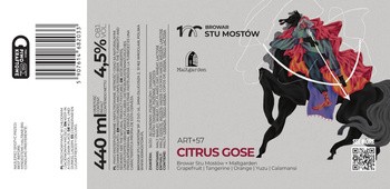 Browar Stu Mostów x Maltgarden: ART+57 Citrus Gose - label 85 x 175 mm