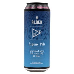 Funky Fluid x Alder: Alpine Pils - 500 ml can