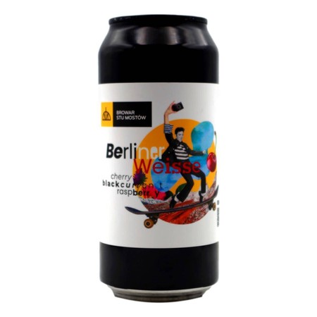 Brewery Stu Mostów: Berliner Weisse Raspberry Blackcurrant Cherry - 440 ml can