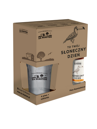 Browar Za Miastem: Set Orzeźwienie 4 x 500 ml with Glass.