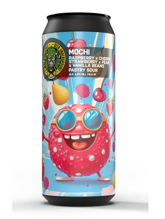 Piwne Podziemie: Mochi raspberry, cherry, strawberry, pear, vanilla beans - 500 ml can