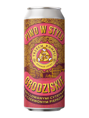 Trzech Kumpli: W Stylu Grodziskie z Grillowanymi Cytrynami i Czerwonym Pieprzem - puszka 500 ml
