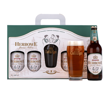 Browar Zamkowy Cieszyn: Zestaw Prezentowy Herbowe 4 x 500 ml