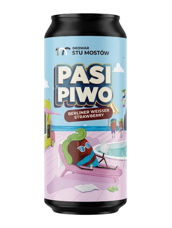 Browar Stu Mostów: Pasipiwo Strawberry Berliner Weisse - puszka 440 ml