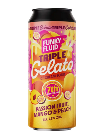Funky Fluid: Triple Gelato Passionfruit & Mango & Peach - 500 ml can