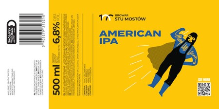 Browar Stu Mostów: American IPA - etykieta 85 x 175 mm