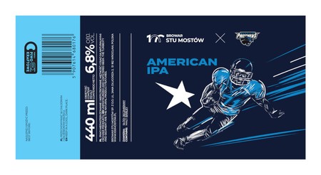 Browar Stu Mostów x Panthers Wrocław: AIPA - etykieta 85 x 175 mm